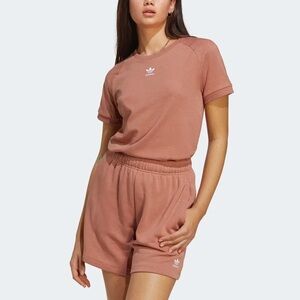 Adidas Mauve/Brown Tee and Shorts Hemp Set